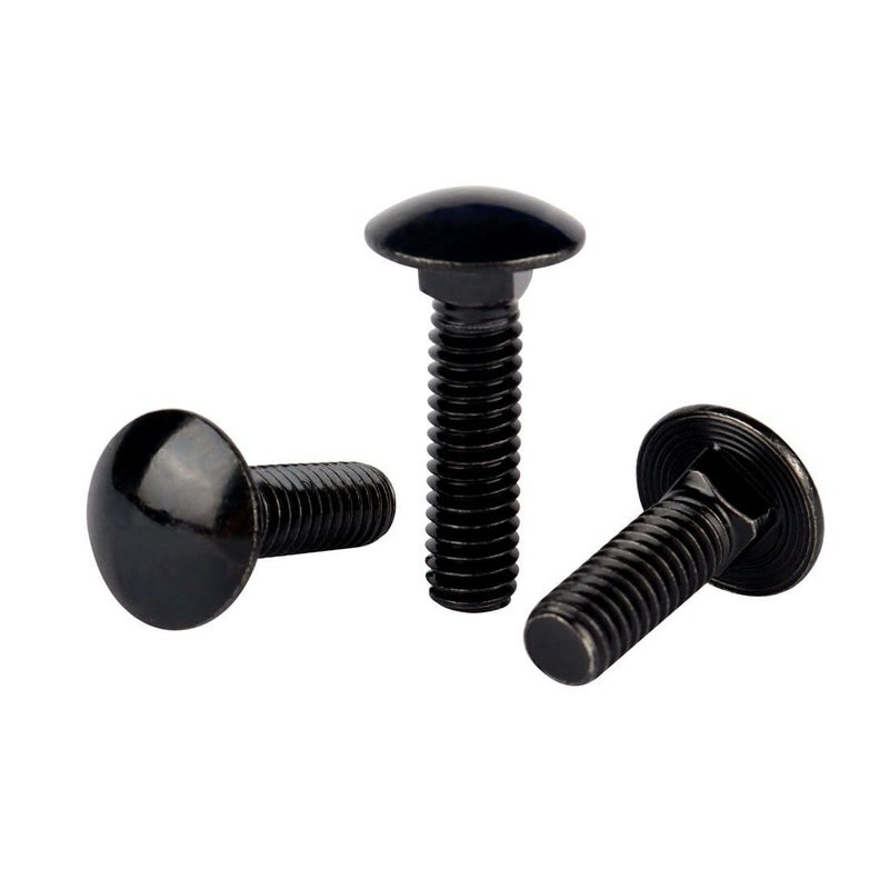VAMUOEFL 5/16-18 x 1" Carriage Bolts Screws Black Finish, Round Head Square Neck, 304 Stainless Steel 18-8, UNC Full Machine Coarse Thread, 10Pcs - Image 5